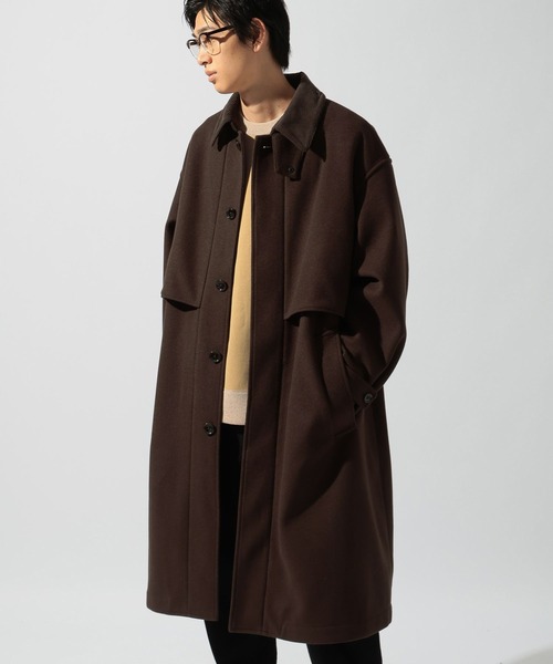 niko and...(ニコアンド)の「ウーリーテックフライヨークコート(ステンカラーコート・メンズ・ダークブラウン/ブラック・LARGE/MEDIUM)」の8枚目の写真