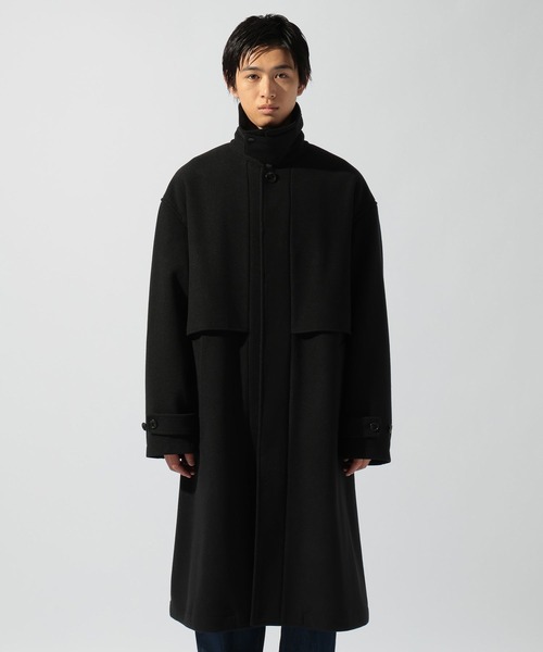 niko and...(ニコアンド)の「ウーリーテックフライヨークコート(ステンカラーコート・メンズ・ダークブラウン/ブラック・LARGE/MEDIUM)」の12枚目の写真