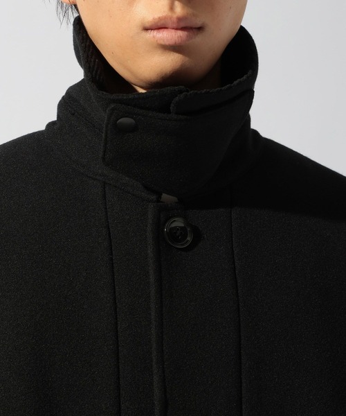niko and...(ニコアンド)の「ウーリーテックフライヨークコート(ステンカラーコート・メンズ・ダークブラウン/ブラック・LARGE/MEDIUM)」の4枚目の写真