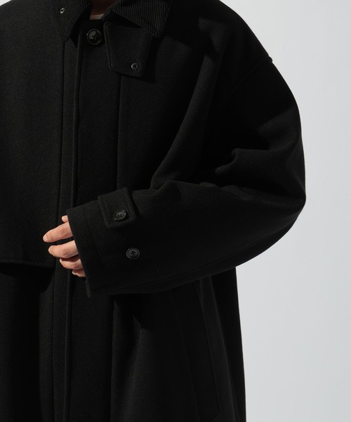 niko and...(ニコアンド)の「ウーリーテックフライヨークコート(ステンカラーコート・メンズ・ダークブラウン/ブラック・LARGE/MEDIUM)」の6枚目の写真