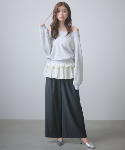 AND COUTURE(アンドクチュール)の「フリルミニスカートセットパンツ(その他パンツ・レディース・ブラック/チャコールグレー・SMALL/MEDIUM)」の10枚目の写真