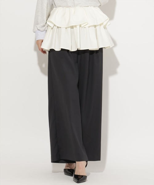 AND COUTURE(アンドクチュール)の「フリルミニスカートセットパンツ(その他パンツ・レディース・ブラック/チャコールグレー・SMALL/MEDIUM)」の15枚目の写真
