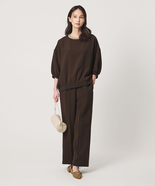 UNITED ARROWS（ユナイテッドアローズ）の「COMFY ７分袖 プルオーバー ブラウス ‐ウォッシャブル 防汚 UVカット‐（シャツ/ブラウス・レディース・ブラック/ダークブラウン・FREE）」の4枚目の写真