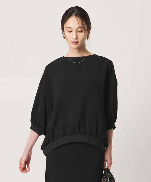UNITED ARROWS（ユナイテッドアローズ）の「COMFY ７分袖 プルオーバー ブラウス ‐ウォッシャブル 防汚 UVカット‐（シャツ/ブラウス・レディース・ブラック/ダークブラウン・FREE）」の5枚目の写真
