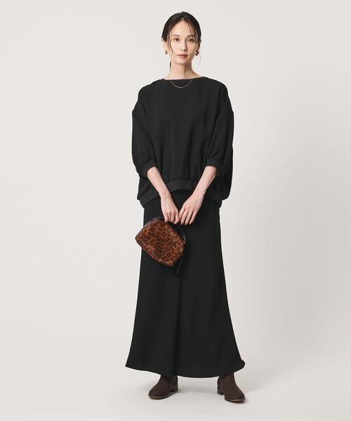 UNITED ARROWS（ユナイテッドアローズ）の「COMFY ７分袖 プルオーバー ブラウス ‐ウォッシャブル 防汚 UVカット‐（シャツ/ブラウス・レディース・ブラック/ダークブラウン・FREE）」の7枚目の写真