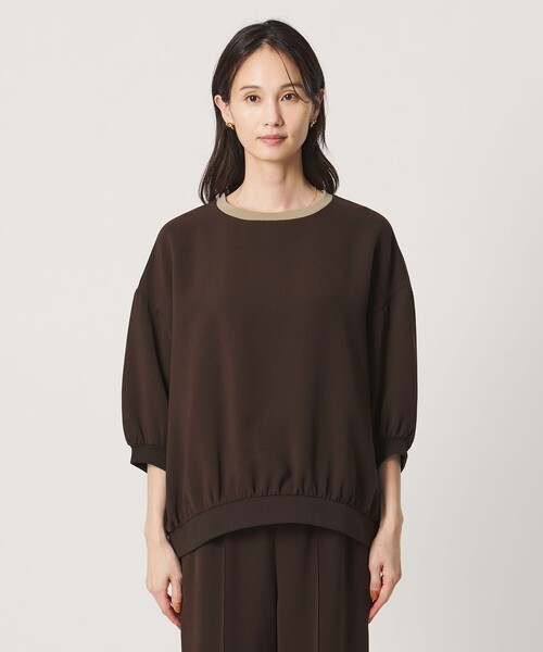 UNITED ARROWS（ユナイテッドアローズ）の「COMFY ７分袖 プルオーバー ブラウス ‐ウォッシャブル 防汚 UVカット‐（シャツ/ブラウス・レディース・ブラック/ダークブラウン・FREE）」の8枚目の写真
