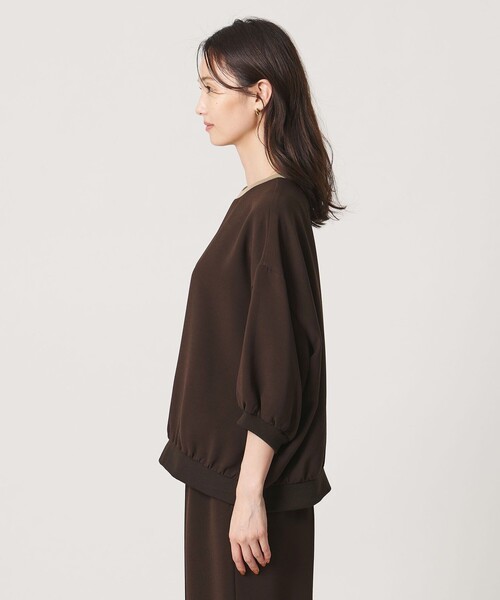 UNITED ARROWS（ユナイテッドアローズ）の「COMFY ７分袖 プルオーバー ブラウス ‐ウォッシャブル 防汚 UVカット‐（シャツ/ブラウス・レディース・ブラック/ダークブラウン・FREE）」の9枚目の写真