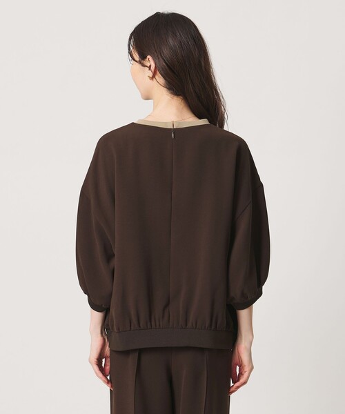UNITED ARROWS（ユナイテッドアローズ）の「COMFY ７分袖 プルオーバー ブラウス ‐ウォッシャブル 防汚 UVカット‐（シャツ/ブラウス・レディース・ブラック/ダークブラウン・FREE）」の10枚目の写真