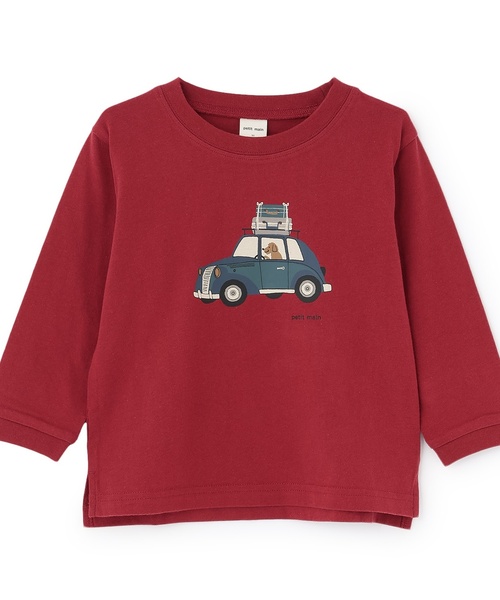 petit main(プティマイン)の「【WEB別注カラーあり】【プティプラ】BOYS長袖Tシャツ(Tシャツ/カットソー・キッズ・カラフル/クリーム/ブルー/レッド/モカ/オートミール/グリーン/キナリ/ダークブラウン・120cm/110cm/100cm/90cm/80cm)」の9枚目の写真