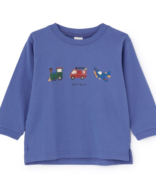 petit main(プティマイン)の「【WEB別注カラーあり】【プティプラ】BOYS長袖Tシャツ(Tシャツ/カットソー・キッズ・カラフル/クリーム/ブルー/レッド/モカ/オートミール/グリーン/キナリ/ダークブラウン・120cm/110cm/100cm/90cm/80cm)」の8枚目の写真
