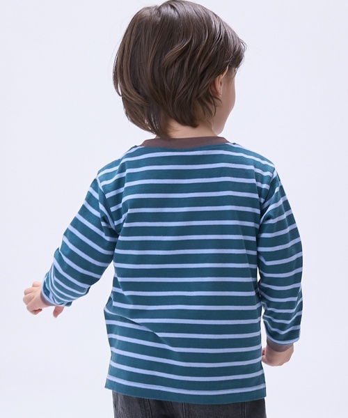 petit main(プティマイン)の「【WEB別注カラーあり】【プティプラ】BOYS長袖Tシャツ(Tシャツ/カットソー・キッズ・カラフル/クリーム/ブルー/レッド/モカ/オートミール/グリーン/キナリ/ダークブラウン・120cm/110cm/100cm/90cm/80cm)」の10枚目の写真