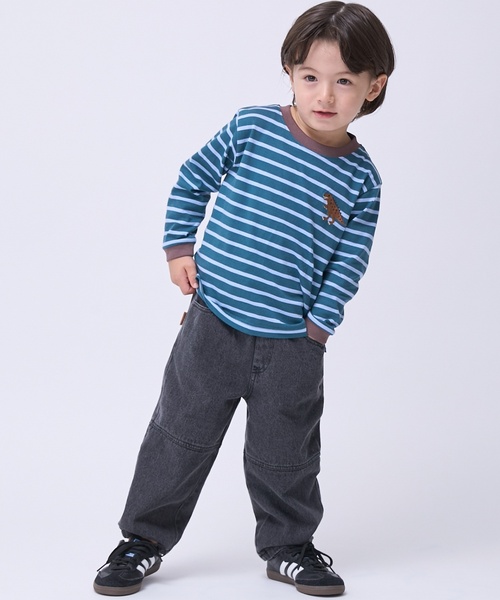 petit main(プティマイン)の「【WEB別注カラーあり】【プティプラ】BOYS長袖Tシャツ(Tシャツ/カットソー・キッズ・カラフル/クリーム/ブルー/レッド/モカ/オートミール/グリーン/キナリ/ダークブラウン・120cm/110cm/100cm/90cm/80cm)」の11枚目の写真