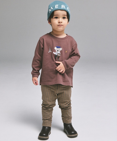 petit main(プティマイン)の「【WEB別注カラーあり】【プティプラ】BOYS長袖Tシャツ(Tシャツ/カットソー・キッズ・カラフル/クリーム/ブルー/レッド/モカ/オートミール/グリーン/キナリ/ダークブラウン・120cm/110cm/100cm/90cm/80cm)」の15枚目の写真