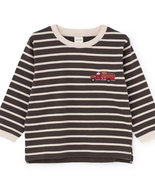 petit main(プティマイン)の「【WEB別注カラーあり】【プティプラ】BOYS長袖Tシャツ(Tシャツ/カットソー・キッズ・カラフル/クリーム/ブルー/レッド/モカ/オートミール/グリーン/キナリ/ダークブラウン・120cm/110cm/100cm/90cm/80cm)」の22枚目の写真