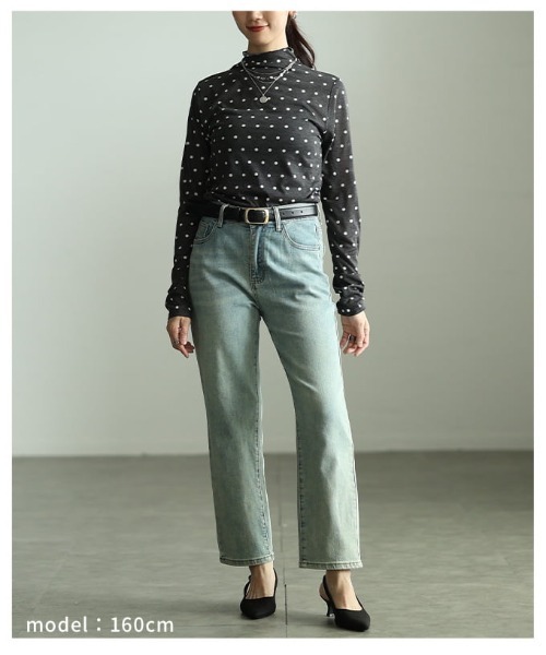 Sawa a la mode(サワアラモード)の「ドット柄シアーハイネックトップス(Tシャツ/カットソー・レディース・ブラック/オフホワイト・FREE)」の14枚目の写真