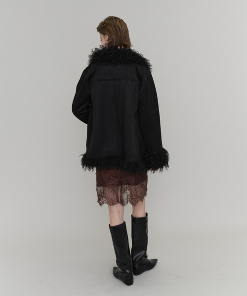 Rohwel（ローウェル）の「Sheer Random Rib Henley Top / シアーランダムリブヘンリートップ（カーディガン/ボレロ・レディース・グレー/ホワイト/ブラック・FREE）」の19枚目の写真