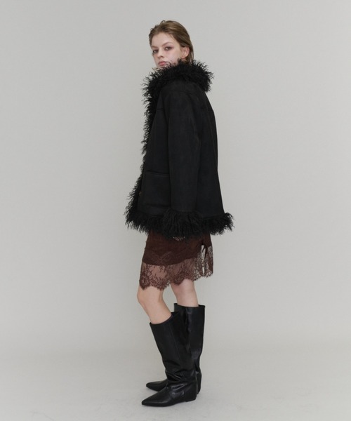 Rohwel（ローウェル）の「Sheer Random Rib Henley Top / シアーランダムリブヘンリートップ（カーディガン/ボレロ・レディース・グレー/ホワイト/ブラック・FREE）」の18枚目の写真