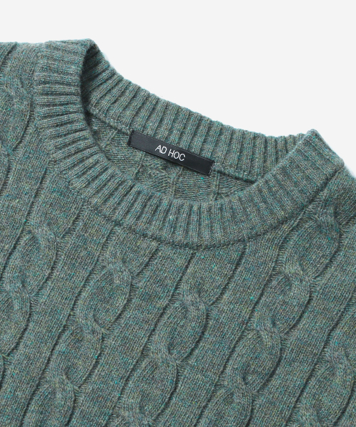 ADHOC（アドホック）の「レディース ラウンドネック ケーブルニット (LT-KHAKI) (HCALKA7)（ニット/セーター・レディース・その他・FREE）」の3枚目の写真