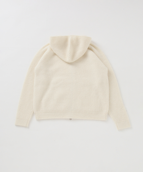 PULP/417EDIFICE(パルプフォーワンセブンエディフィス)の「MOHAIR MIX KNIT ZIPUP HOODIE WAFFLE(カーディガン/ボレロ・メンズ・パープル/ホワイト・1/2)」の3枚目の写真
