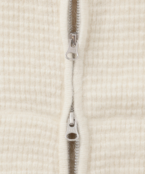 PULP/417EDIFICE(パルプフォーワンセブンエディフィス)の「MOHAIR MIX KNIT ZIPUP HOODIE WAFFLE(カーディガン/ボレロ・メンズ・パープル/ホワイト・1/2)」の7枚目の写真
