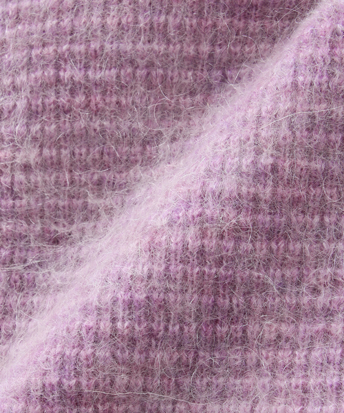 PULP/417EDIFICE(パルプフォーワンセブンエディフィス)の「MOHAIR MIX KNIT ZIPUP HOODIE WAFFLE(カーディガン/ボレロ・メンズ・パープル/ホワイト・1/2)」の9枚目の写真