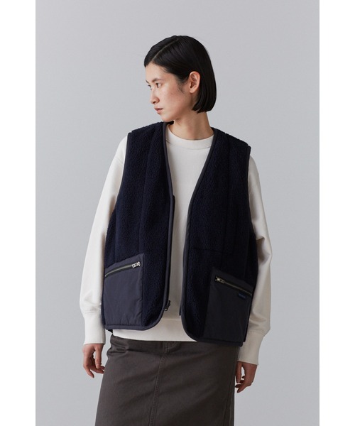 YLEVE(イレーヴ)の「LAVENHAM × YLEVE / REVERSIBLE ZIP FRONT GILET(ブルゾン・レディース・ネイビー・1)」の1枚目の写真