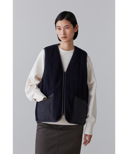 YLEVE(イレーヴ)の「LAVENHAM × YLEVE / REVERSIBLE ZIP FRONT GILET(ブルゾン・レディース・ネイビー・1)」の16枚目の写真