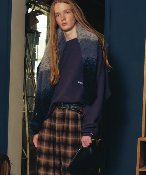 ADAM PATEK(アダムパテック)の「【ADAMPATEK/アダムパテック】 waffle soft roundedhem loose shirt ワッフルロングカットソー(Tシャツ/カットソー・メンズ・オートミール/ブラック・2)」の1枚目の写真