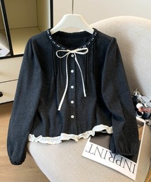 リボン ロングスリーブ ブラウス