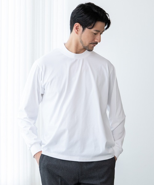 phiten(ファイテン)の「【phiten × BTZ TOKYO】軽量・通気 モックネック長袖Tシャツ(Tシャツ/カットソー・メンズ・ホワイト/ブラック/チャコールグレー・S/M/LL/L/3L)」の2枚目の写真