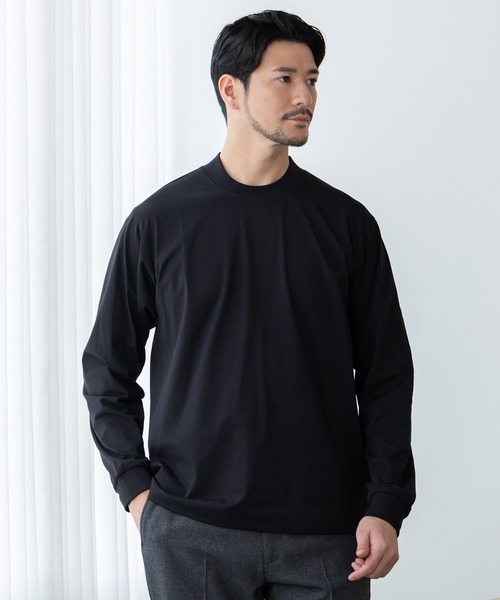 phiten(ファイテン)の「【phiten × BTZ TOKYO】軽量・通気 モックネック長袖Tシャツ(Tシャツ/カットソー・メンズ・ホワイト/ブラック/チャコールグレー・S/M/LL/L/3L)」の1枚目の写真