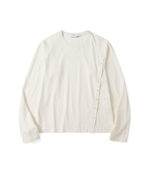 DOHAS（ドハス）の「アシンメトリーボタン長袖Tシャツ [アイボリー]（Tシャツ/カットソー）」