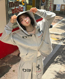 AMOU（アモウ）の「AMOU ホース フーディ ジップアップ グレー（パーカー）」
