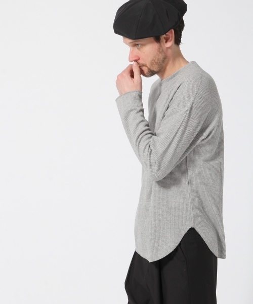 HARE(ハレ)の「ワッフルカットソー(HARE)(Tシャツ/カットソー・メンズ・ブラック/オフホワイト/グレー/ピンク・MEDIUM/SMALL)」の4枚目の写真