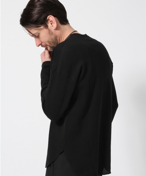 HARE(ハレ)の「ワッフルカットソー(HARE)(Tシャツ/カットソー・メンズ・ブラック/オフホワイト/グレー/ピンク・MEDIUM/SMALL)」の3枚目の写真