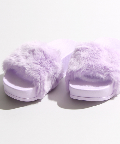 WEGO（ウィゴー）の「WEGO/厚底ファーサンダル（サンダル・レディース・ホワイト/ピンク/パープル/ブラック・LARGE/MEDIUM）」の12枚目の写真