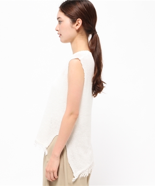 ROPE' PICNIC(ロペピクニック)の「ラミーコットンニットベスト(ベスト・レディース・ブラック/ホワイト/ダークブラウン・38)」の5枚目の写真