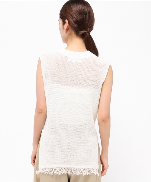 ROPE' PICNIC(ロペピクニック)の「ラミーコットンニットベスト(ベスト・レディース・ブラック/ホワイト/ダークブラウン・38)」の6枚目の写真