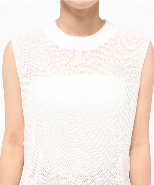 ROPE' PICNIC(ロペピクニック)の「ラミーコットンニットベスト(ベスト・レディース・ブラック/ホワイト/ダークブラウン・38)」の7枚目の写真