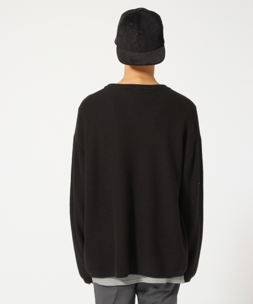 RAGEBLUE（レイジブルー）の「【発熱素材】ドロップショルダーニットクルー/734975（ニット/セーター・メンズ・ネイビー/グレー系その他/オリーブ/ブラック・MEDIUM/LARGE）」の7枚目の写真