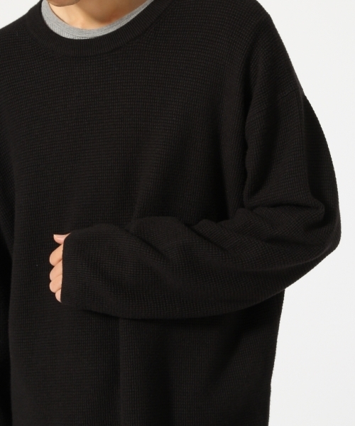 RAGEBLUE（レイジブルー）の「【発熱素材】ドロップショルダーニットクルー/734975（ニット/セーター・メンズ・ネイビー/グレー系その他/オリーブ/ブラック・MEDIUM/LARGE）」の10枚目の写真