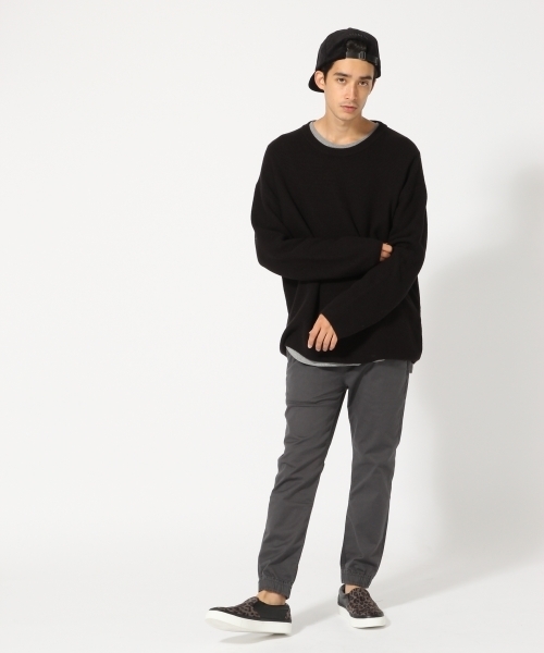 RAGEBLUE（レイジブルー）の「【発熱素材】ドロップショルダーニットクルー/734975（ニット/セーター・メンズ・ネイビー/グレー系その他/オリーブ/ブラック・MEDIUM/LARGE）」の17枚目の写真