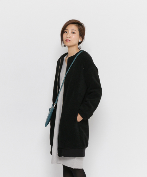 SENSE OF PLACE by URBAN RESEARCH（センスオブプレイスバイアーバンリサーチ）の「ロングボアブルゾン（ブルゾン・レディース・ネイビー/ブラック/オフホワイト・FREE）」の3枚目の写真