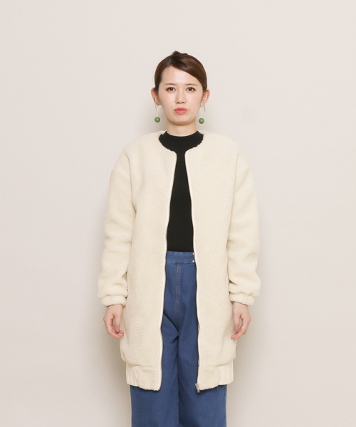 SENSE OF PLACE by URBAN RESEARCH（センスオブプレイスバイアーバンリサーチ）の「ロングボアブルゾン（ブルゾン・レディース・ネイビー/ブラック/オフホワイト・FREE）」の20枚目の写真