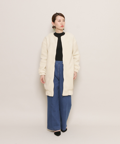 SENSE OF PLACE by URBAN RESEARCH（センスオブプレイスバイアーバンリサーチ）の「ロングボアブルゾン（ブルゾン・レディース・ネイビー/ブラック/オフホワイト・FREE）」の22枚目の写真