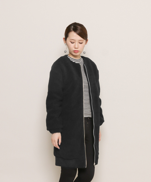 SENSE OF PLACE by URBAN RESEARCH（センスオブプレイスバイアーバンリサーチ）の「ロングボアブルゾン（ブルゾン・レディース・ネイビー/ブラック/オフホワイト・FREE）」の14枚目の写真