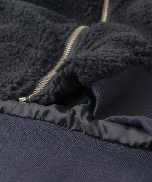 SENSE OF PLACE by URBAN RESEARCH（センスオブプレイスバイアーバンリサーチ）の「ロングボアブルゾン（ブルゾン・レディース・ネイビー/ブラック/オフホワイト・FREE）」の4枚目の写真