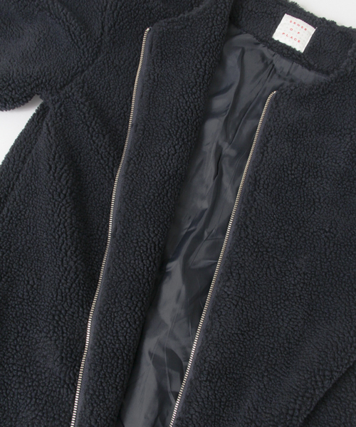 SENSE OF PLACE by URBAN RESEARCH（センスオブプレイスバイアーバンリサーチ）の「ロングボアブルゾン（ブルゾン・レディース・ネイビー/ブラック/オフホワイト・FREE）」の5枚目の写真
