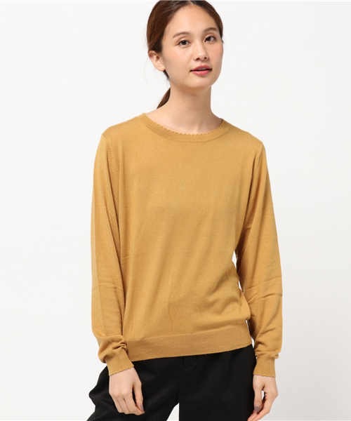 earth music&ecology（アースミュージックアンドエコロジー）の「【2016Autumn】ミニスカラップニットプルオーバー（ニット/セーター・レディース・マスタード/ネイビー/アイボリー/ライトグレー/ピンク/ダークグリーン・S/M）」の14枚目の写真