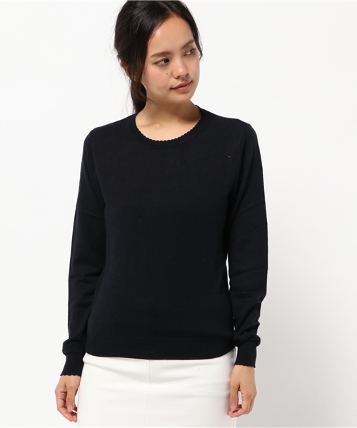 earth music&ecology（アースミュージックアンドエコロジー）の「【2016Autumn】ミニスカラップニットプルオーバー（ニット/セーター・レディース・マスタード/ネイビー/アイボリー/ライトグレー/ピンク/ダークグリーン・S/M）」の5枚目の写真